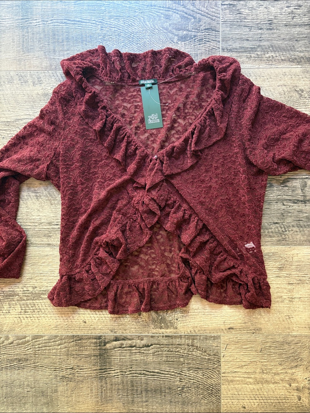 Wild Fable Burgundy Lace Blouse